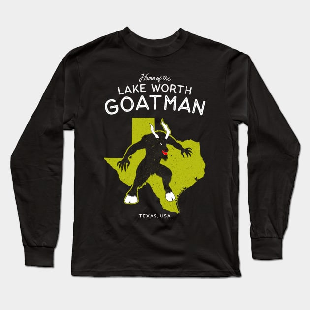 Home of the Lake Worth Goatman Monster - Texas, USA Cryptid Long Sleeve T-Shirt by Strangeology